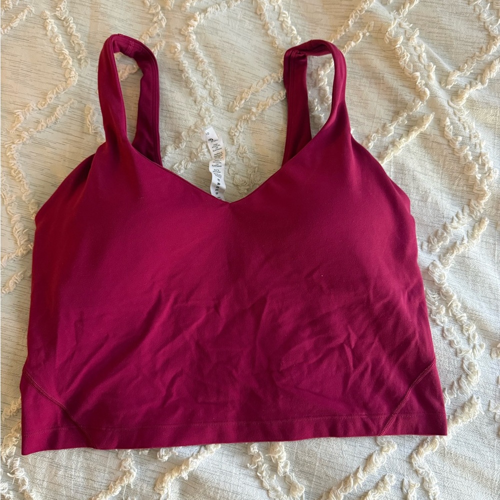 Women’s Seamless V-Neck Crop Tank Top - Raspberry